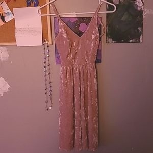 Light Pink Velvety Mini Dress